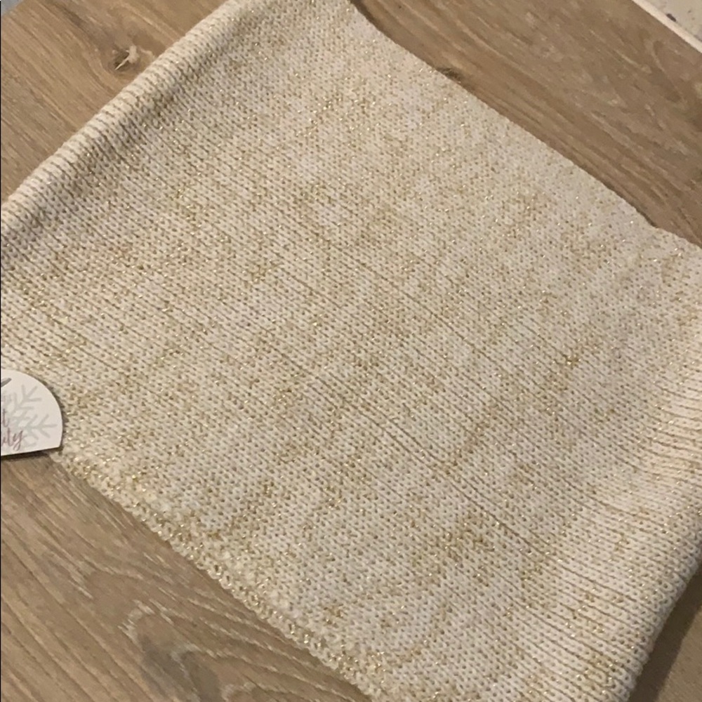 Infinity scarf wrap- Cream colored with sparkles